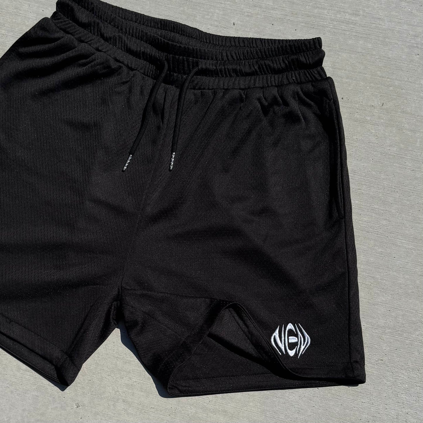 2 Layer Mesh Shorts - Black
